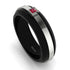 Men's Ruby Black Wedding Band - Edward No. 12